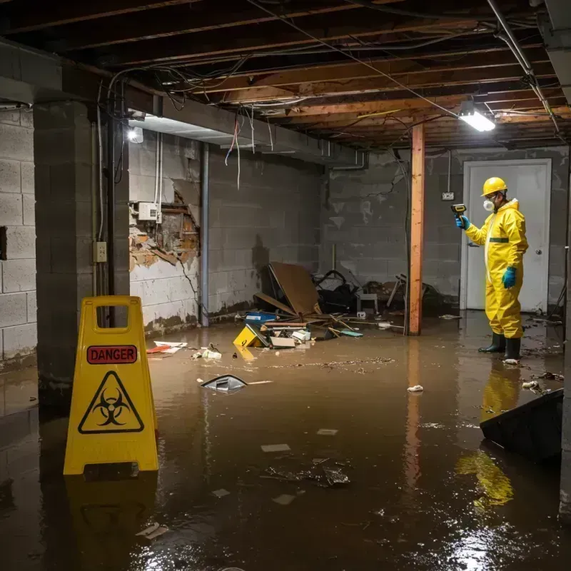 Flooded Basement Electrical Hazard in Romeoville, IL Property